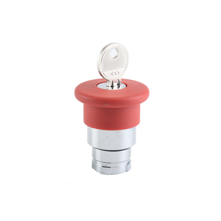 GXB2-BS14 Φ40 haute qualité en métal rouge forme de champignon clé contrôle arrêt d'urgence bouton poussoir tête avec clé rotative libération