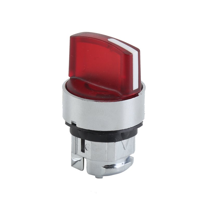 GXB4-BK24 (2 posiciones) o GXB4-BK34 (3 posiciones) interruptor Selector redondo rojo luminoso mantenido cabezal de botón con mango corto