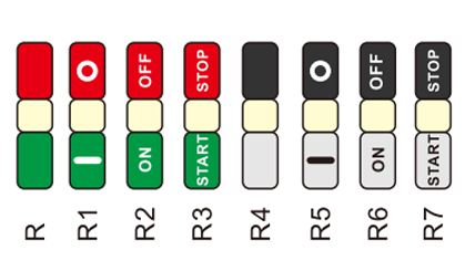 Double head push button plastic red green LA115-B5-11R1