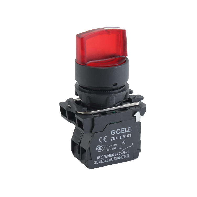 GXB4-EK3461 Sélecteur rouge avec bouton-poussoir à lumière LED