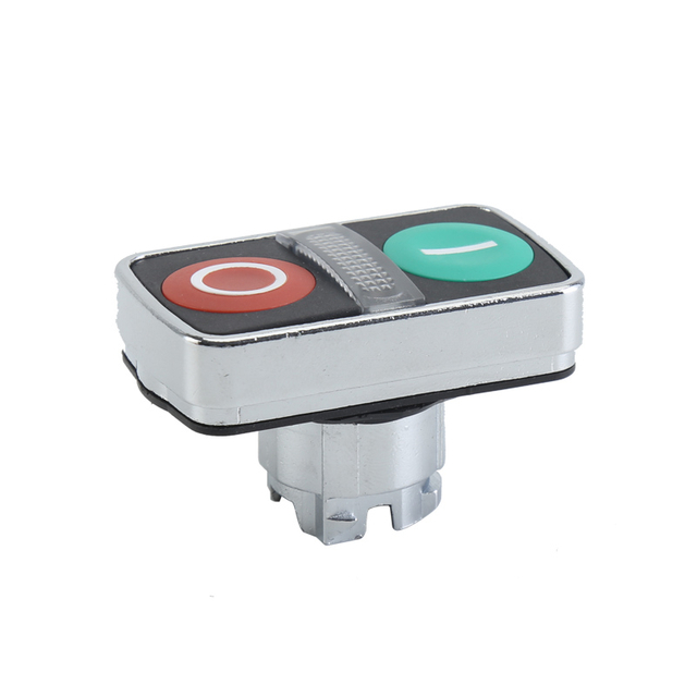 GXB4-BW82 Red&Green&Black Illuminated Momentary Rectangle Double Flush Push Button Head With Marks