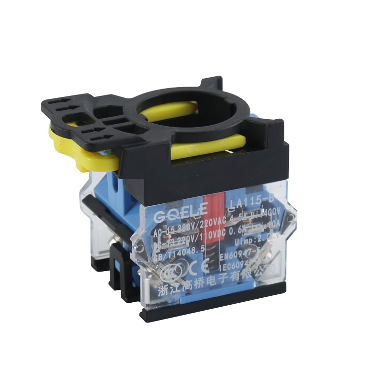 LA115-B-Z11 Hochwertiger 1NO+1NC Kontaktblock und Halter aus blauem, gelbem und schwarzem und weißem Kunststoff