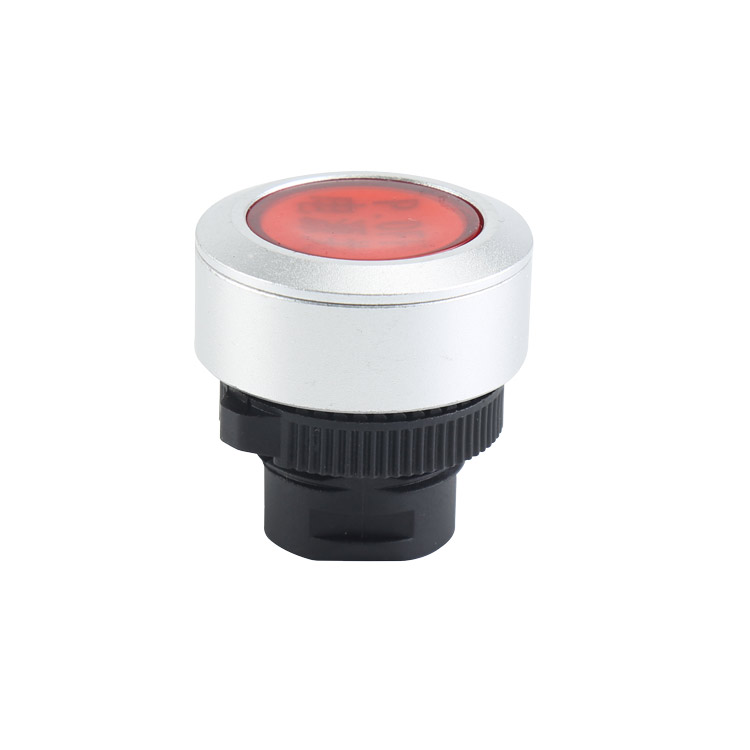 LA115-5-EBD Φ22 ~ Φ30 Momentan verstellbarer runder roter bündiger Drucktastenkopf mit Beleuchtung und Symbol 