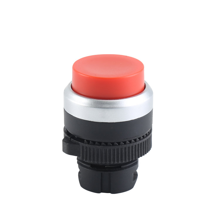 LA115-5-H tête de bouton poussoir étendue rouge momentanée ronde en plastique de haute qualité sans lumière
