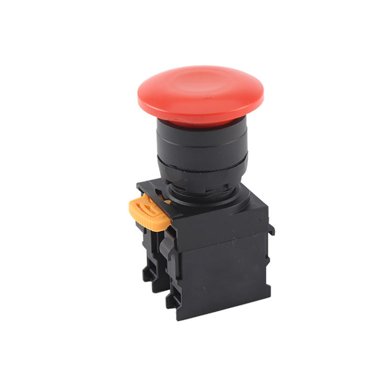 Botón pulsador de seta de plástico momentáneo LA115-N-11M 1NO y 1NC con cabeza roja y sin iluminación