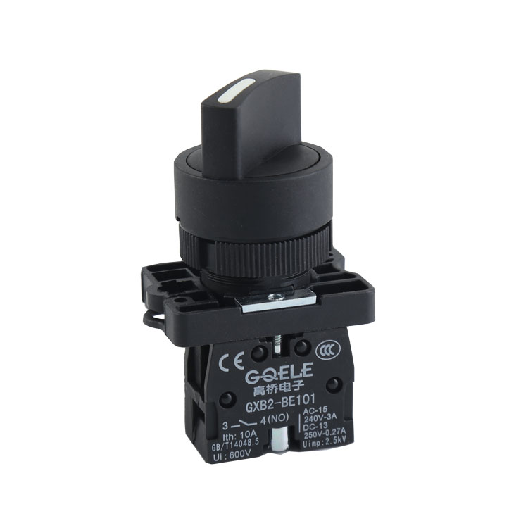 GXB2-ED21 interruptor de botón Selector 1NO de alta calidad con cabezal redondo giratorio de plástico y mango corto mantenido
