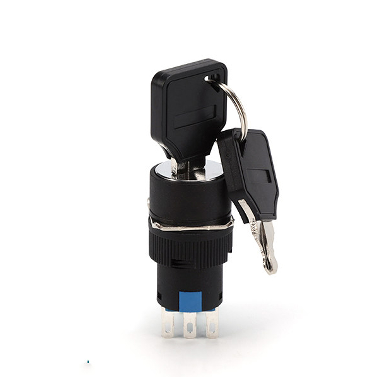 LA115-C-11YA جودة عالية 1NO & 1NC مفتاح التحكم Keylock محدد زر الضغط مع رأس مستدير ولا ضوء