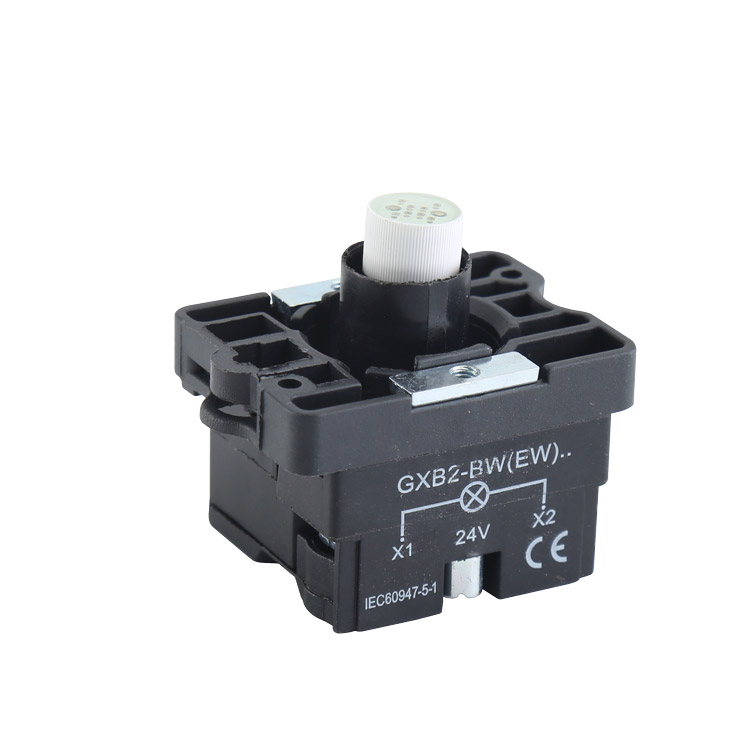 GXB2-EV6 Black & White Plastic Direct Insertion Lamp Holder With No Push Rod
