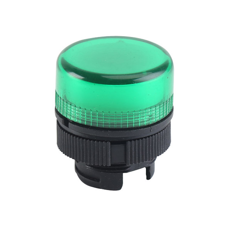 GXB2-EV03 Yeşil Işıklı ve Gösterge Fonksiyonlu Plastik Yuvarlak Gömme Pilot Işık Kafası