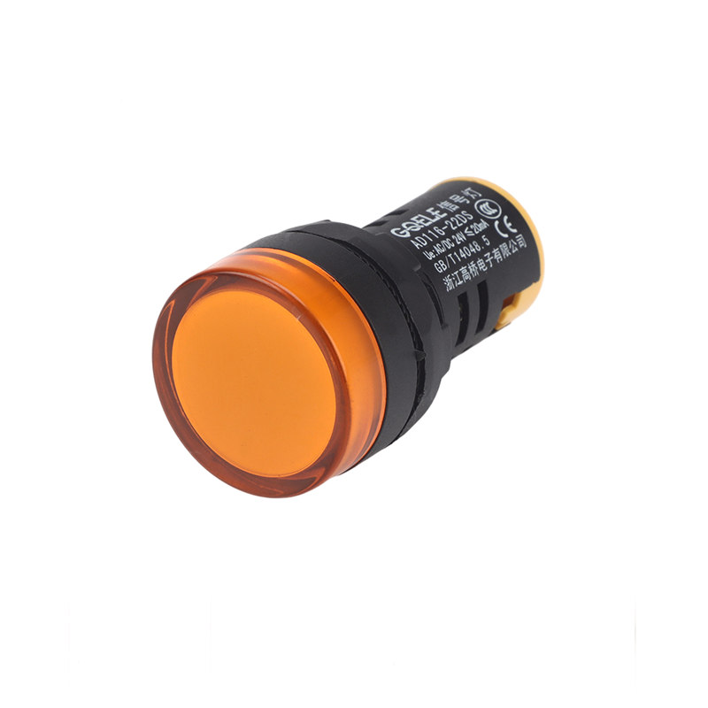 3.AD116-22DS High Quality Φ22 LED Indicator Light With Black Shell And Yellow Light