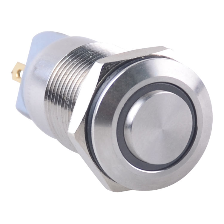 GL-12H10TE/R23-SJ halka led ışık göstergesi metal aydınlatmalı basmalı düğme anahtarı