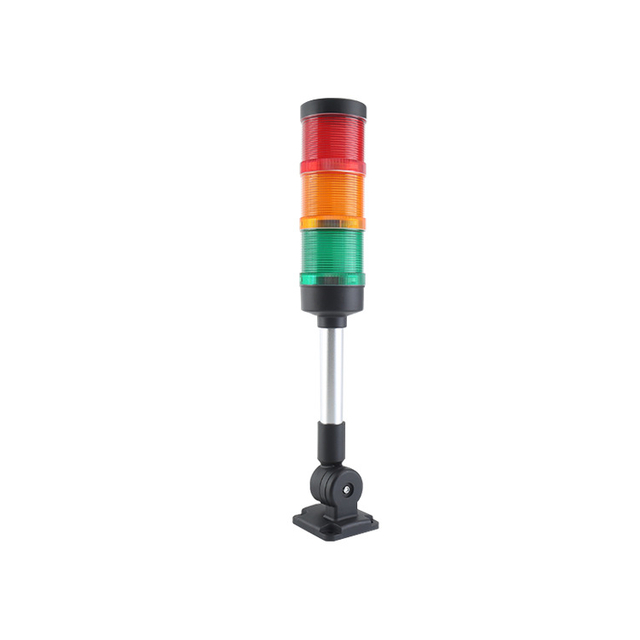 AL70-RYG-31Z4 Rouge, jaune et vert Φ70 AC220V LED tour de signalisation modulaire pour machines M4 tricolore sans buzzer avec base universelle pliable