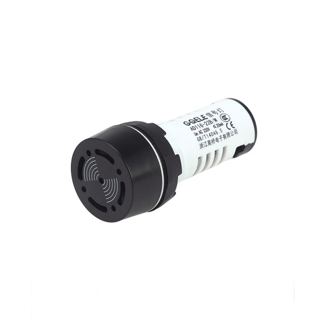 AD116-22B/M Φ22 Luz indicadora blanca y negra PA6 de alta calidad con zumbador de alto decibelio