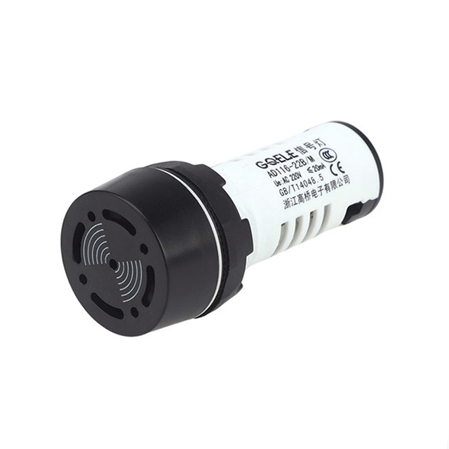AD116-22B/M Φ22 Luz indicadora blanca y negra PA6 de alta calidad con zumbador de alto decibelio