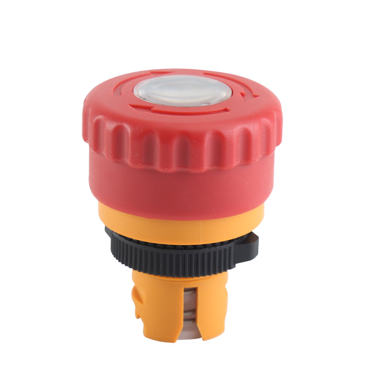 LA115-5-ZF tête de bouton poussoir d'arrêt d'urgence rouge en forme de champignon avec symboles et lumière 