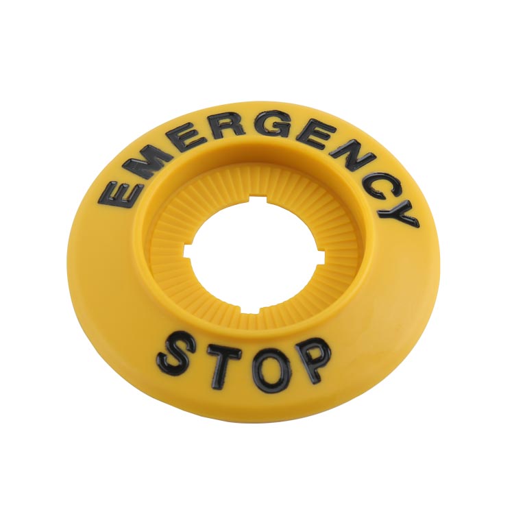 GXB2-ER66 Φ39.2~Φ66.5 Yellow&Black Emergency Stop Push Button Switch Warning Accessories