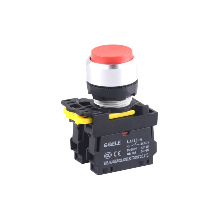 LA115-A2-11H 1NO & 1NC Momentary Extended Push Button Switch mit rundem rotem Kopf und ohne Licht