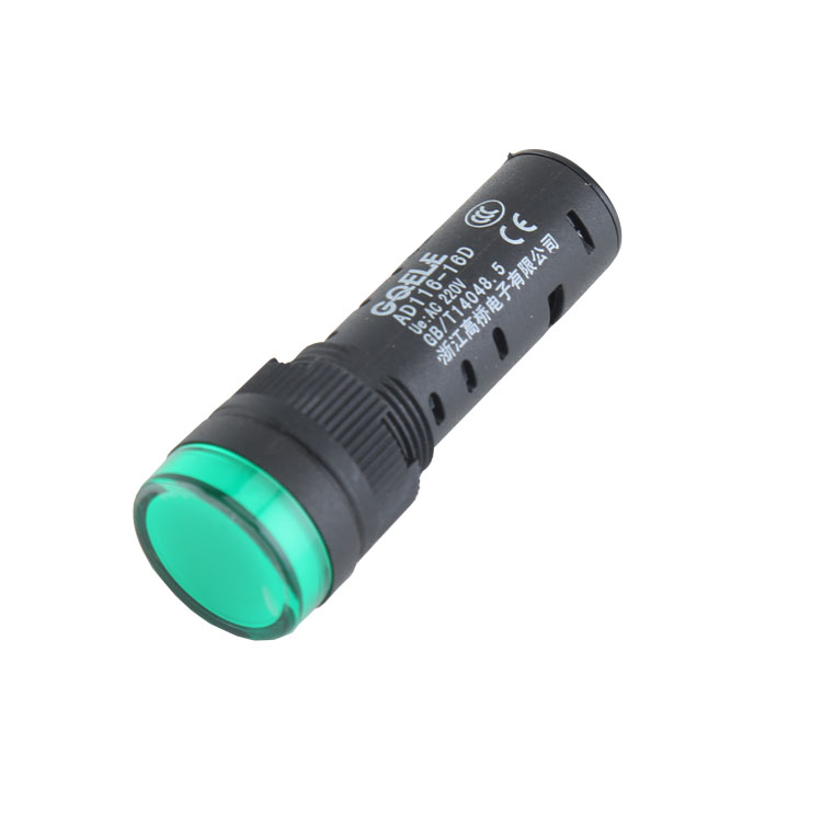 Indicateur LED de borne à vis verte AD116-16D 24v en plastique de 16mm