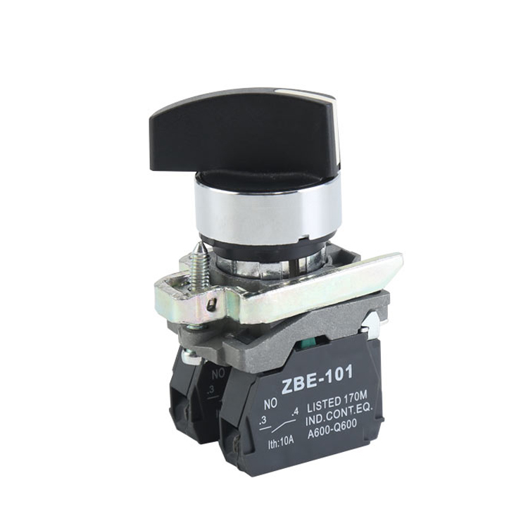 GXB4-BJ53 Momentary 2NO 3- Position Selector Switch Push Button With Round Head And Black Long Handle