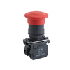 Interruptor de botón de parada de emergencia de plástico rojo Normal 1NO y 1NC con cabeza en forma de seta Φ40 y liberación por giro y alta calidad