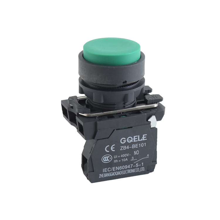 GXB4-EL31 1NO Высококачественная расширенная кнопка мгновенного действия с пружинным возвратом и зеленой головкой круглой формы