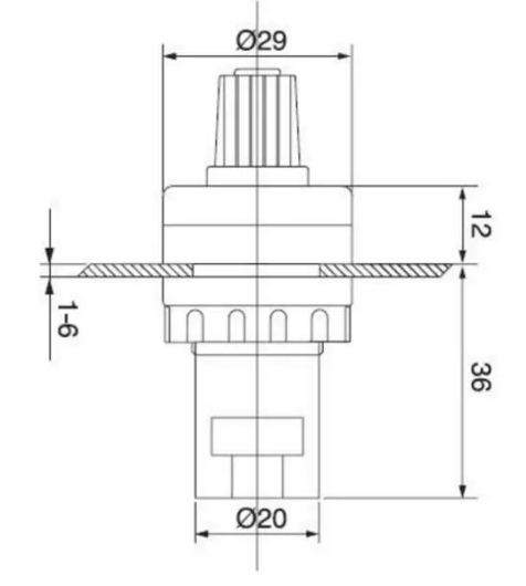 Linearpotentiometer B500K WIW22S 22mm