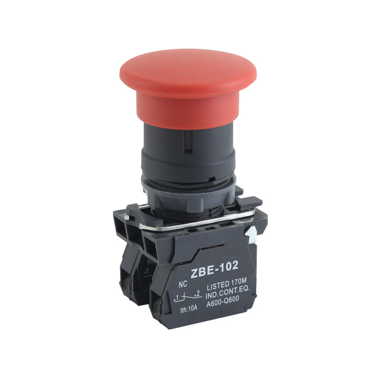 GXB4-EC45 高品質 1NO + 1NC モーメンタリ Φ40 キノコ押しボタン、キノコ形状の赤いヘッド、照明なし