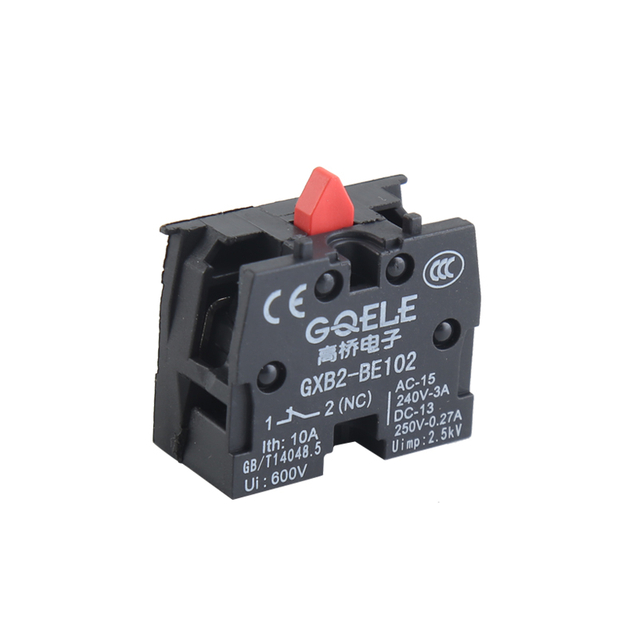 GXB2-BE102 High Quality Black And Red 1NC Normally Closed Contact Block