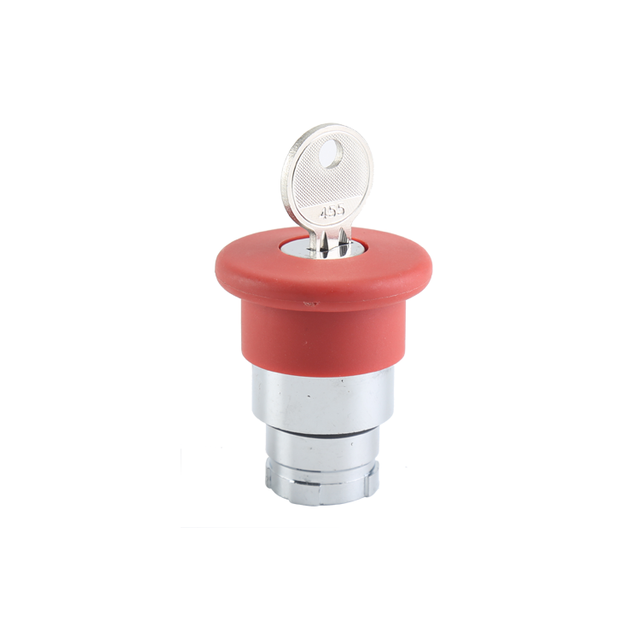 GXB2-BS14 Φ40 High Quality Metal Red Mushroom Shape Key Control Emergency Stop Push Button Head With Key Rotating Release
