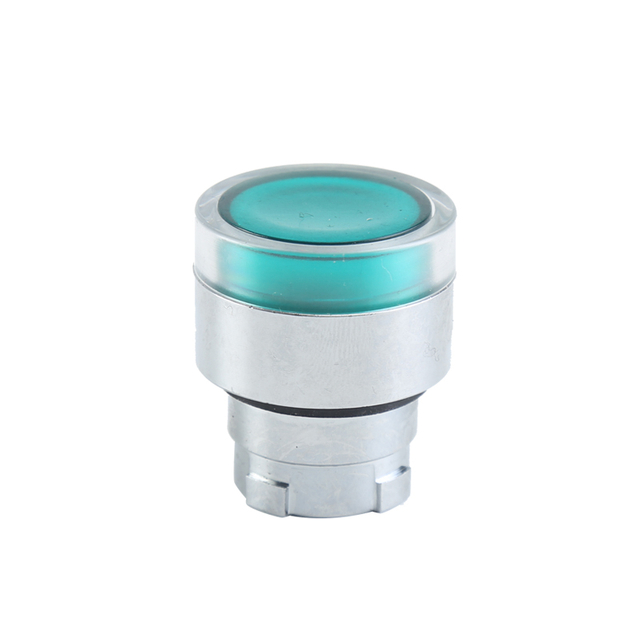 GXB2-BW33 Illuminated Momentary Round Green Higher Flush Push Button Head With Higher Transparent Protecting Cover