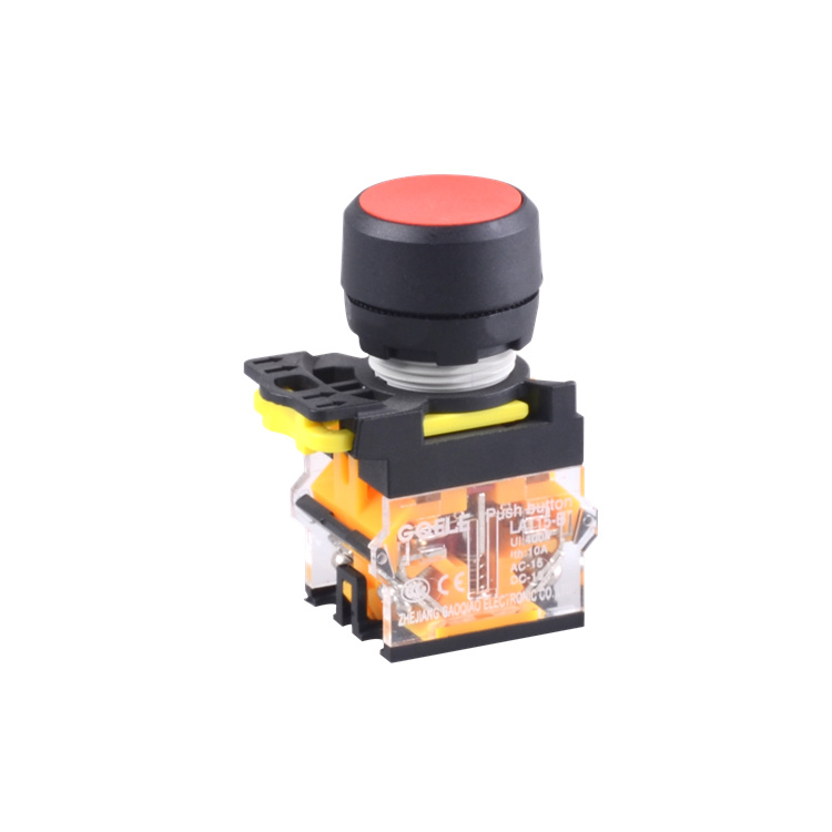 LA115-B1-11 High Quality 1NO&1NC Momentary Flush Push Button With Red Round Head And Without Illumination