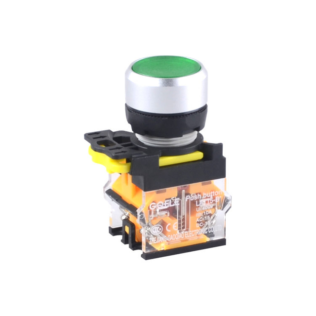 LA115-B2-11D High Quality 1NO&1NC Momentary Aluminum Flush Push Button With Round Green Head And Green Light