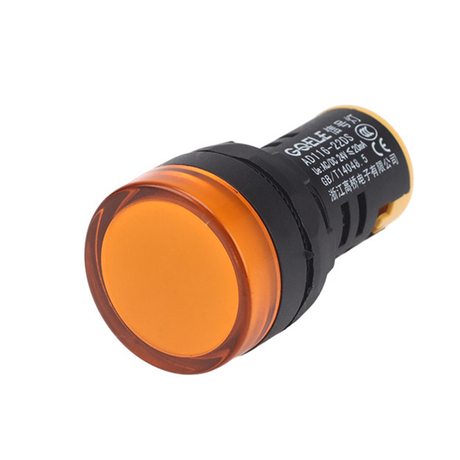 3.AD116-22DS Luz indicadora LED Φ22 de alta calidad con carcasa negra y luz amarilla