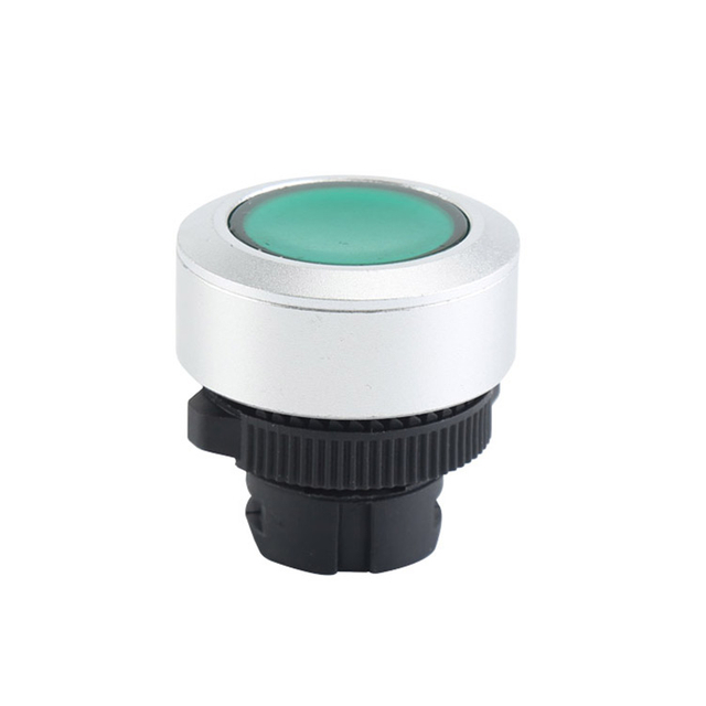 LA115-5-ED Φ22~Φ30 Adjustable Momentary Plastic Flush Push Button Round Green Head With Green Light