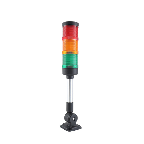 AL70-RYG-31Z4 Rouge, jaune et vert Φ70 AC220V LED tour de signalisation modulaire pour machines M4 tricolore sans buzzer avec base universelle pliable