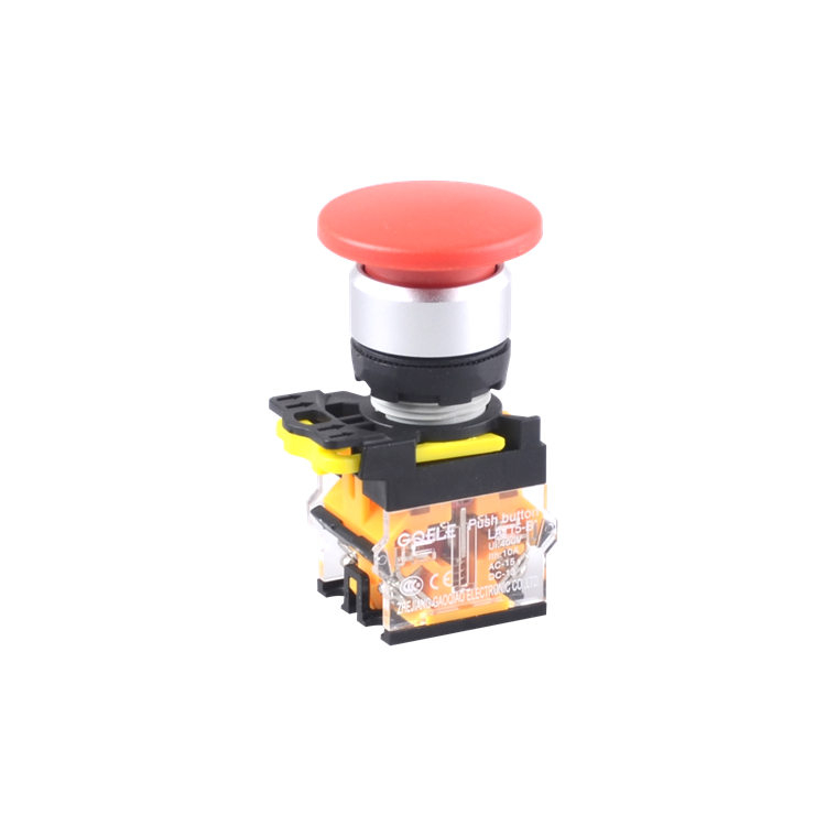 LA115-B2-11M High Quality 1NO&1NC Momentary Aluminum Mushroom Push Button With Red Head And Without Illumination