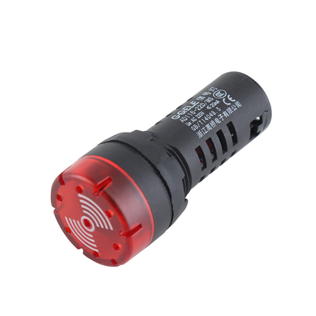 Buzzer clignotant noir et rouge PA66 AD116-22D/MFS Φ22, haute qualité