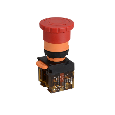 LA115-B5-11ZS/A01 1NO&1NC Twist Release Emergency Stop Push Button With Mushroom Shape Head And Arrows