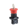 GXB2-ES142 1NC Key Control Emergency Stop Push Button Switch With Red Mushroom Shape Head And Rotating Reset