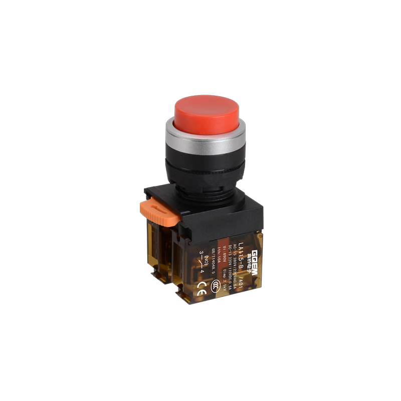 LA115-B5-11H-A01 High Quality 1NO & 1NC Momentary Extended Push Button With Round Shape Red Head And Without Light