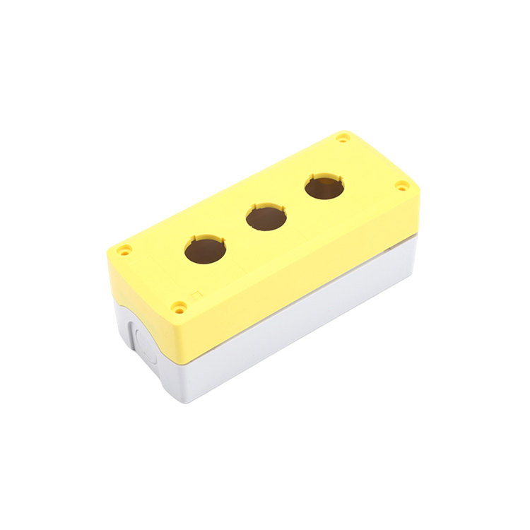 GOB-3A-YW High Quality Three Holes Yellow Cover With White Base Push Button Control Box