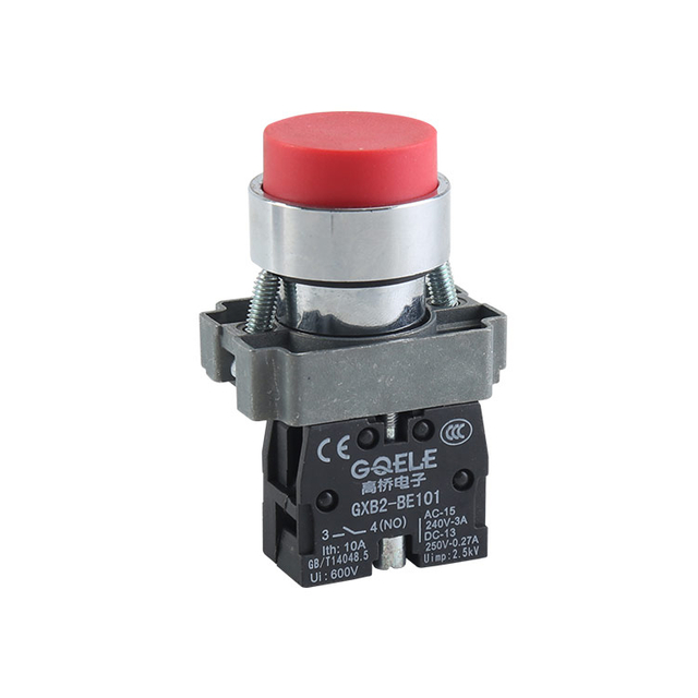 GXB2-BL41 High Quality 1NO Momentary Extended Push Button With Red Round Shape Head And Spring Return