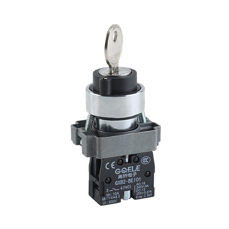 GXB2-BG45 High Quality 1NO+1NC 2-Position Momentary & Key-operated Key Selector Push Button Switch With Round Head