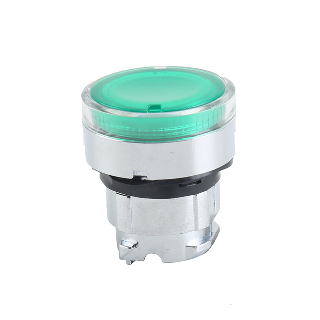 Tête de bouton-poussoir ronde momentanée éclairée, verte, supérieure, avec couvercle de protection Transparent supérieur, GXB4-BW33