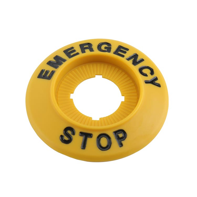 GXB2-ER66 Φ39.2~Φ66.5 Yellow&Black Emergency Stop Push Button Switch Warning Accessories