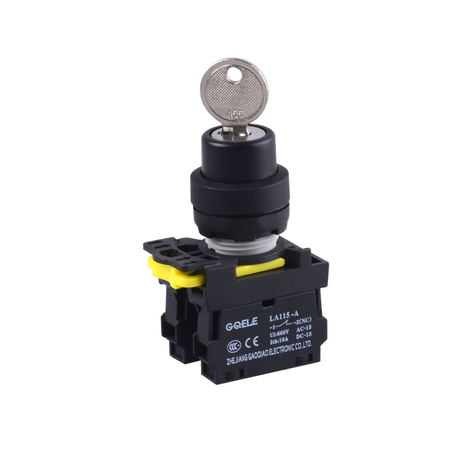 LA115-A1-11Y 1NO & 1NC Key Control Maintained 2-Position Keylock Push ...