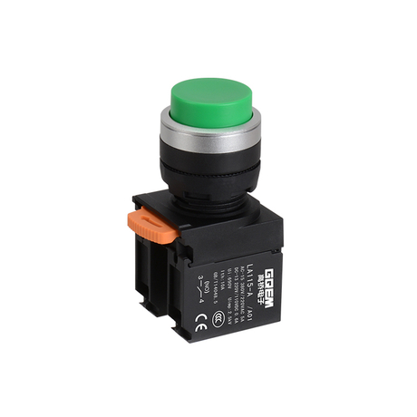 LA115-A5-11H/A01 1NO&1NC Momentary Extended Push Button With Round Green Head And Without Light