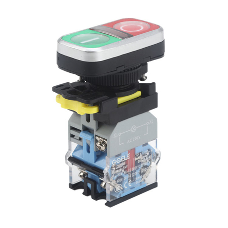 LA115-B5-11RD1 1NO&1NC Double Head Push Button With Green & Red Head ...