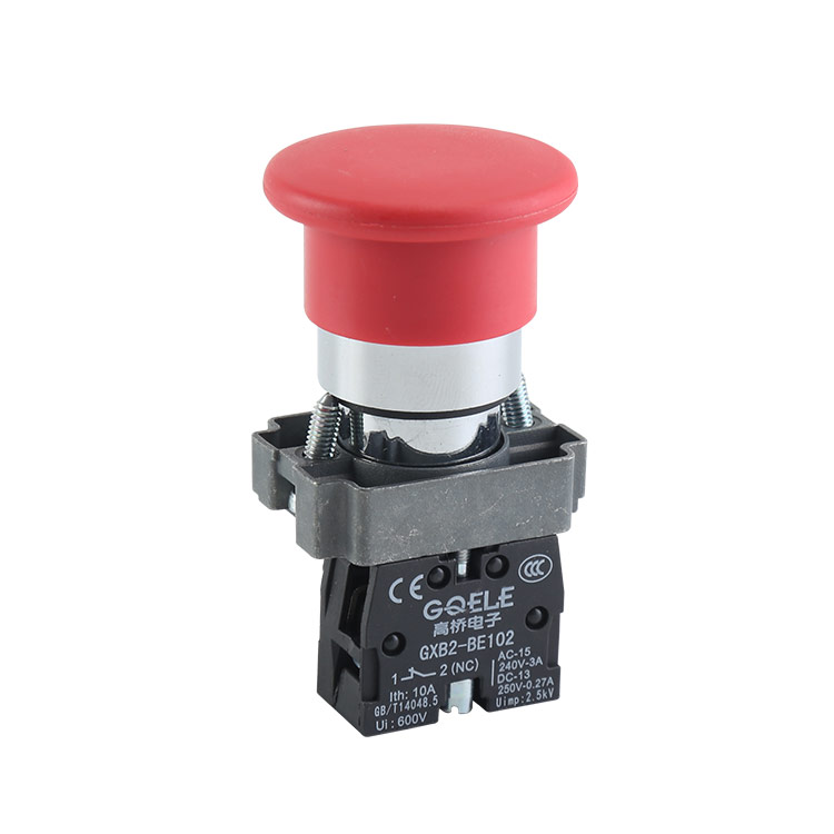 GXB2-BC42 High Quality 1NC Φ40 Mushroom Push Button Switch With Spring Return Action or Momentary