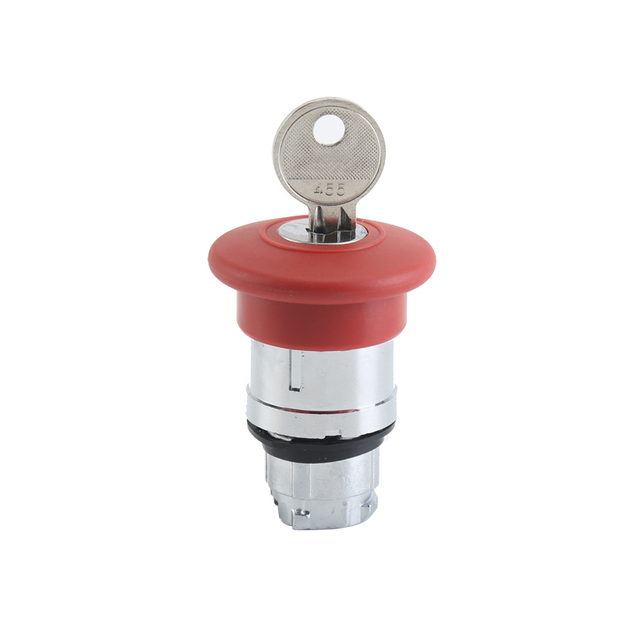 GXB4-BS14 Φ40 High Quality Metal Red Mushroom Shape Key Control Emergency Stop Push Button Head With Key Rotating Release